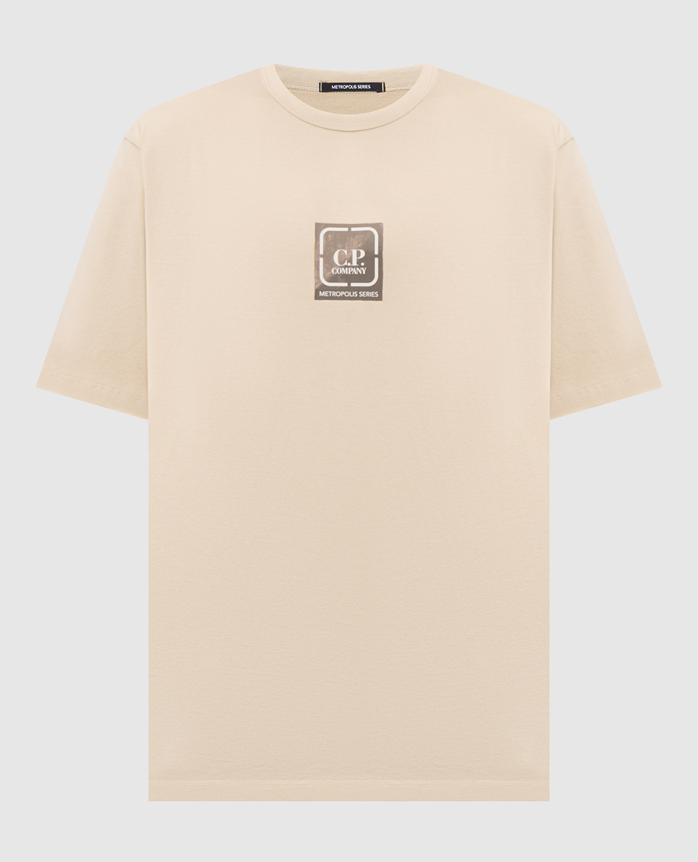 Metropolis Series beige T-shirt with a print C.P. Company Metropolis