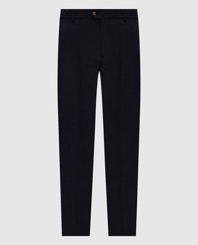 Marco Pescarolo Blue wool and silk pants STRIKE5314