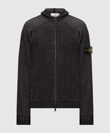 Gray reversible cashmere cardigan