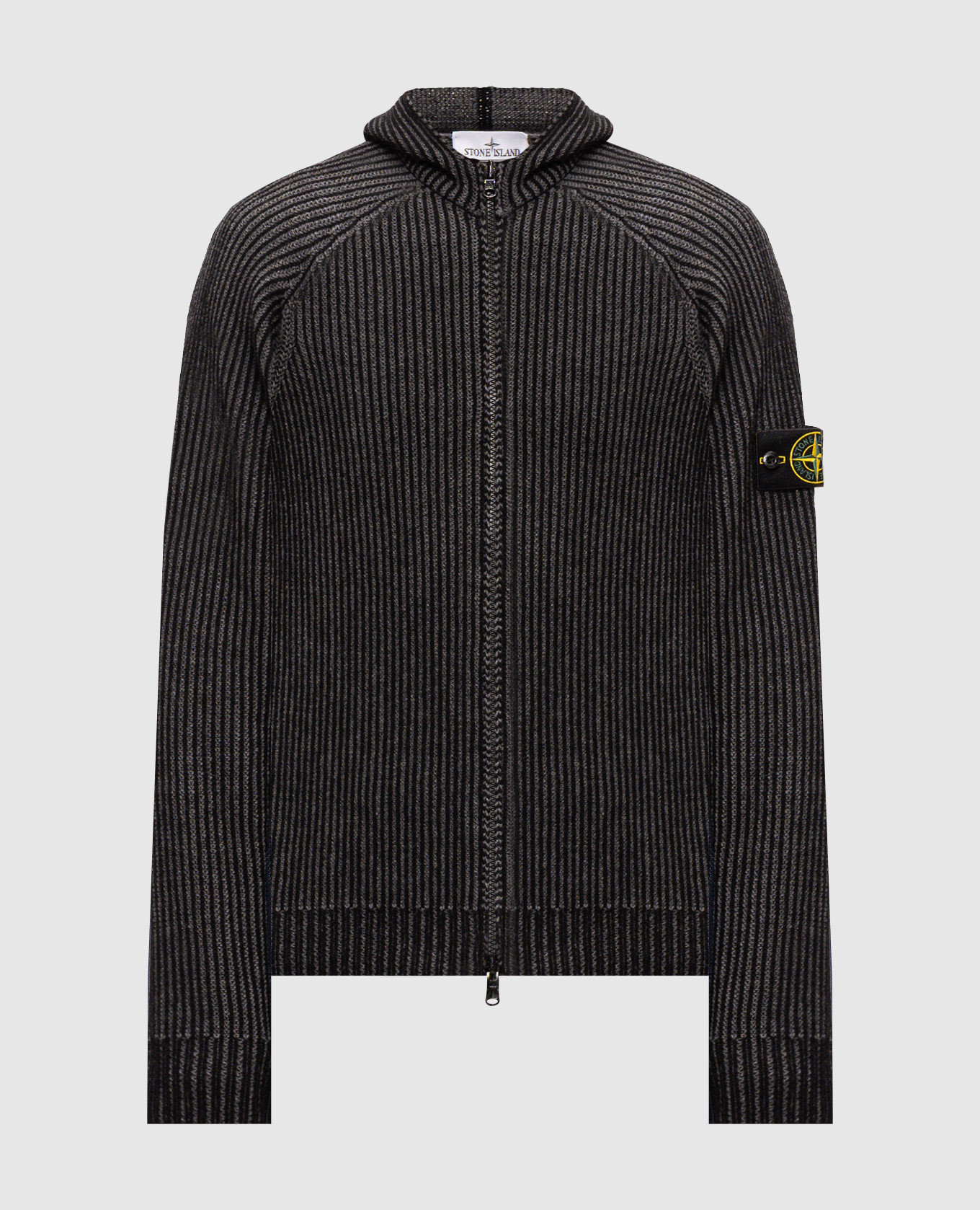 Gray reversible cashmere cardigan