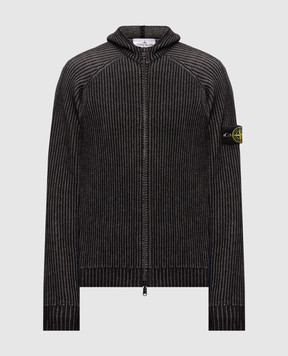 Stone Island Gray reversible cashmere cardigan L2S155100067S0N21