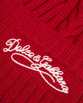 Dolce&Gabbana Children's red wool hat with pompom LBKHH9JDVH8