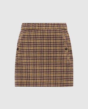 Twinset Beige skirt with patterned wool 262LI2BCC