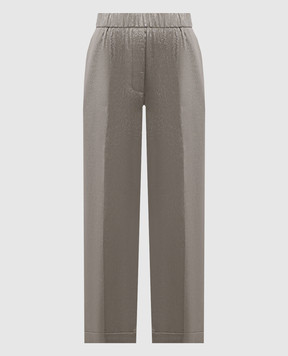 Peserico Gray pants with lurex A0403607007