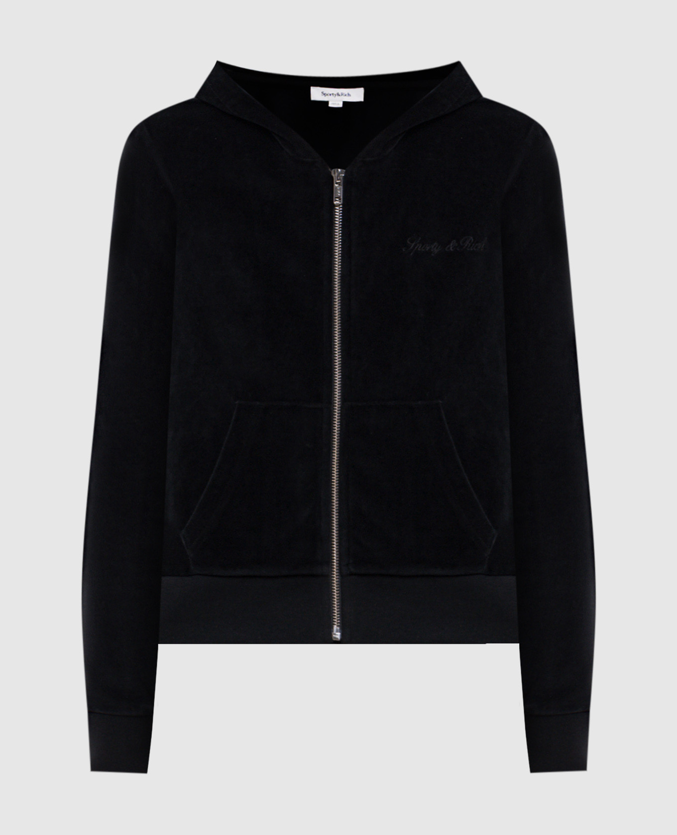 Schwarze Velours-Sportjacke