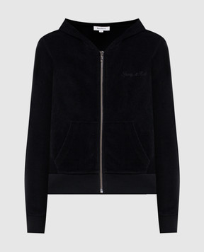 Sporty & Rich Black velour sports jacket CA04471326BA01