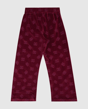 Dolce&Gabbana Children's burgundy velvet sweatpants L5JPJ3FJ7DL812+