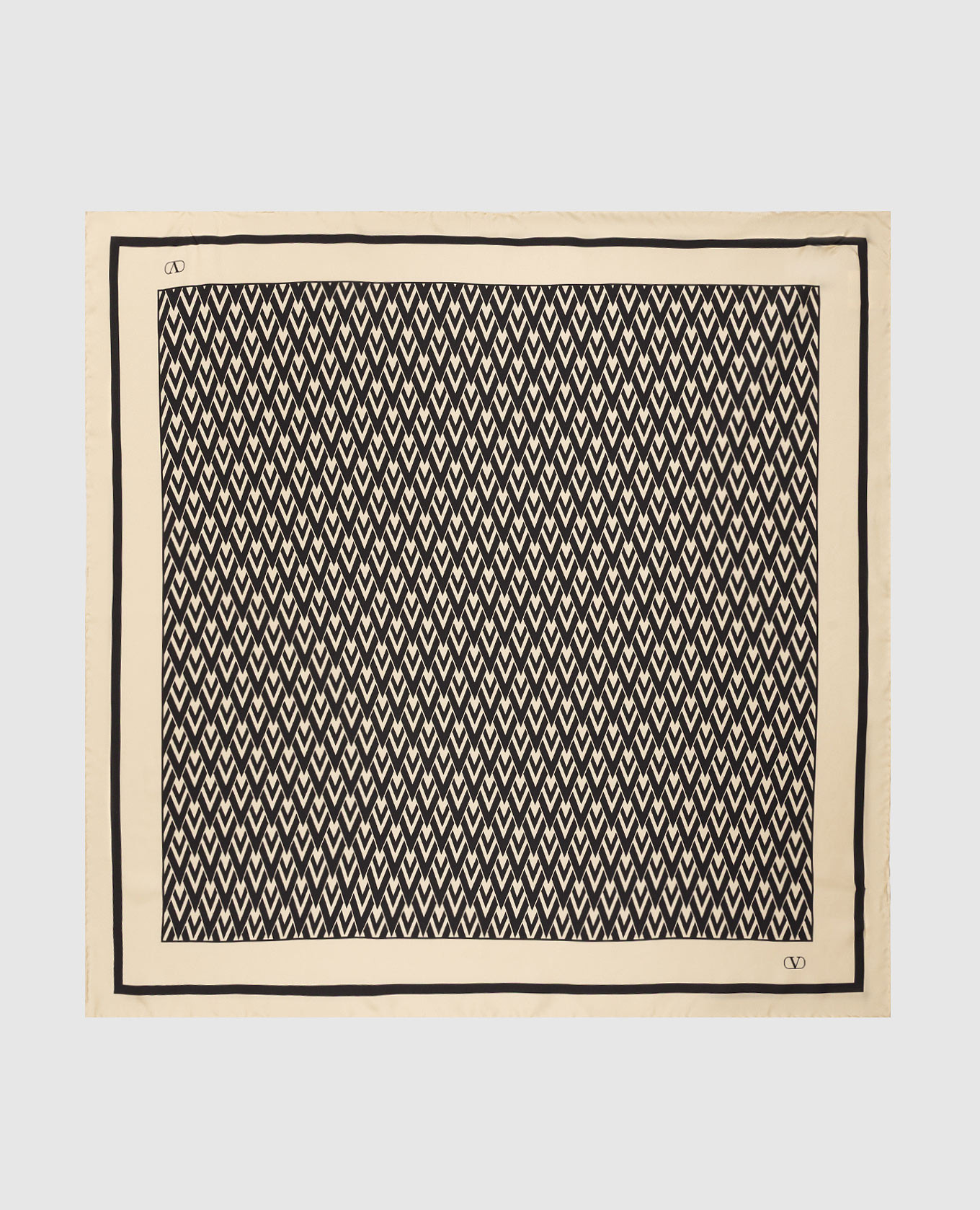 

Beige silk scarf Toute La V Valentino