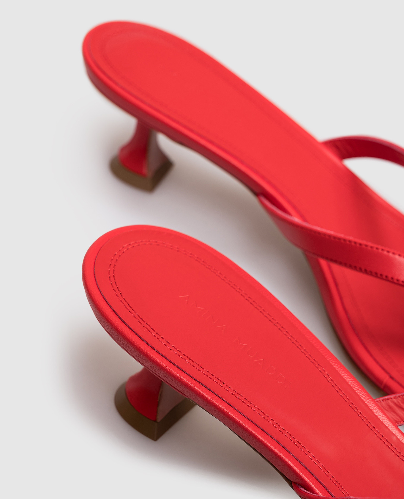 

Juliette red leather mules Amina Muaddi