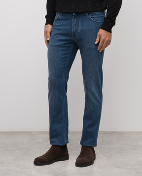 Stefano Ricci Blue jeans with logo patch MST53B2060T0196