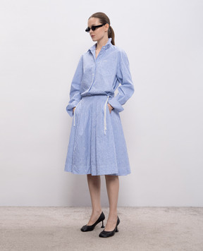 Juun.j Blue striped midi skirt JW6227W05Q