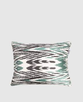 Les Ottomans Green printed silk decorative pillow V43140X50D