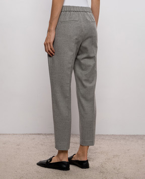 Peserico Gray wool pants P04572Z02581