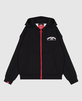 Sprayground Children's black sports jacket with logo print SPY1486GBLK