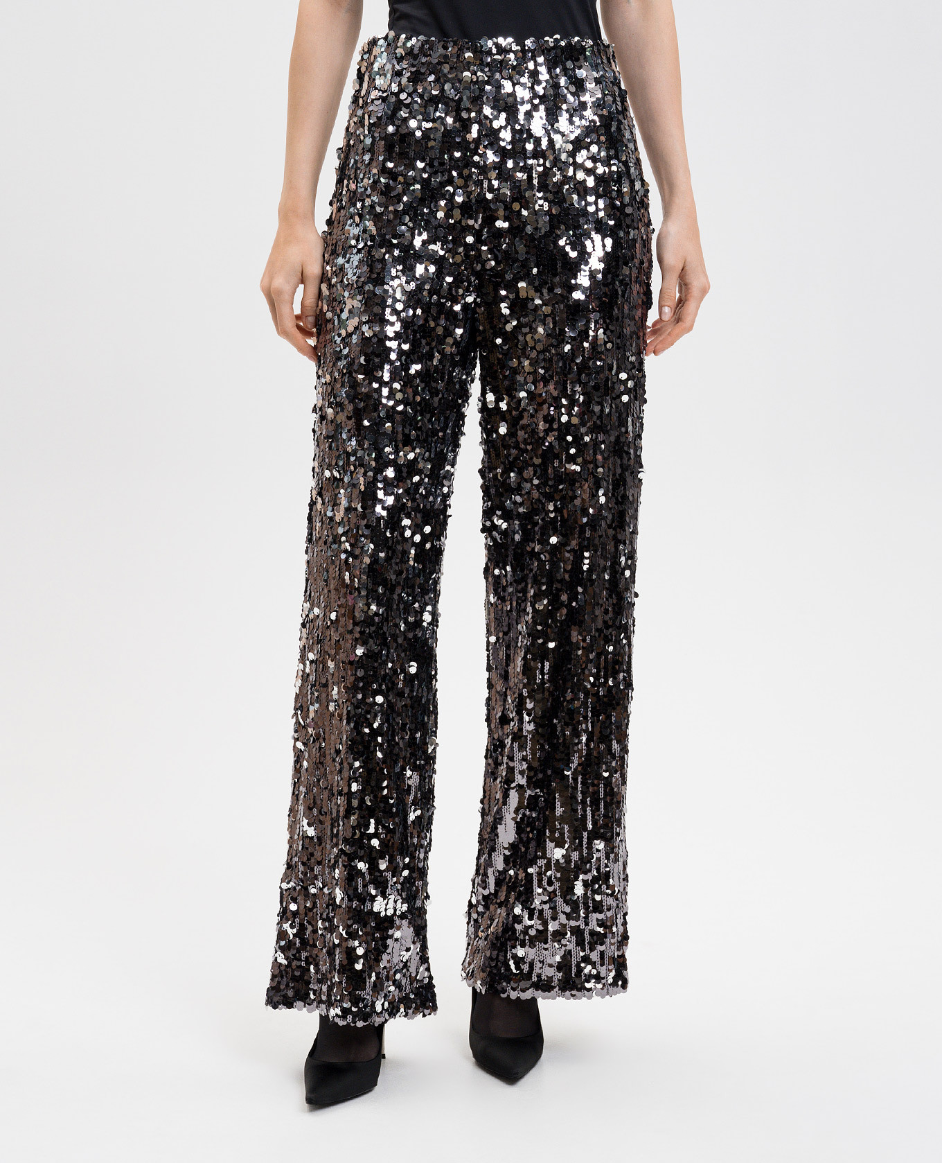 Black CABREO pants with sequins Max Mara Weekend 3
