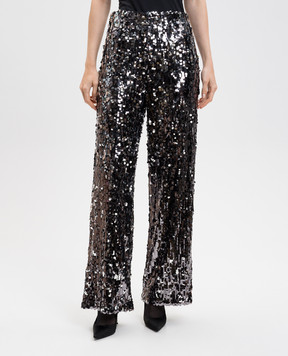 Max Mara Weekend Black CABREO pants with sequins CABREO1234