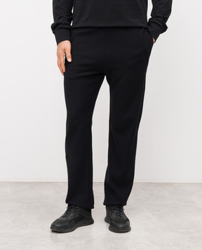 Givenchy Black pants with logo embroidery BM51PP3YS1
