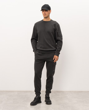 C.P. Company Grey joggers with logo patch MSP717A005086W