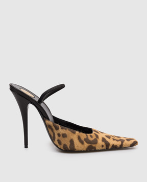 Saint Laurent TUILERIES brown leather mules 859140AAF3J