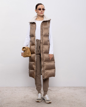 Peserico Brown down vest S033412200B