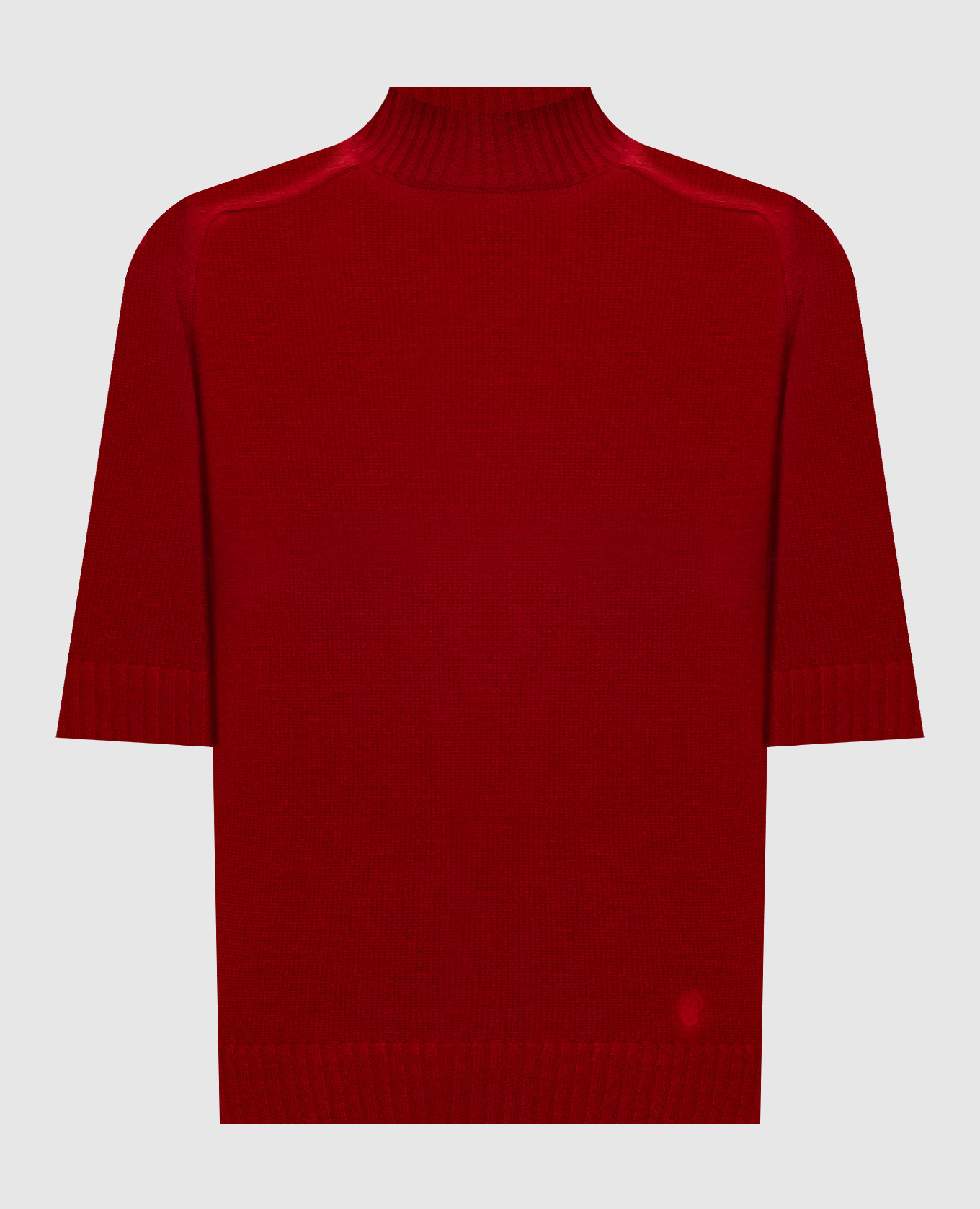 RUTH red cashmere sweater with short sleeves