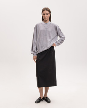 Sofie D`Hoore Morse grey wool polo collar jumper MORSEYMER