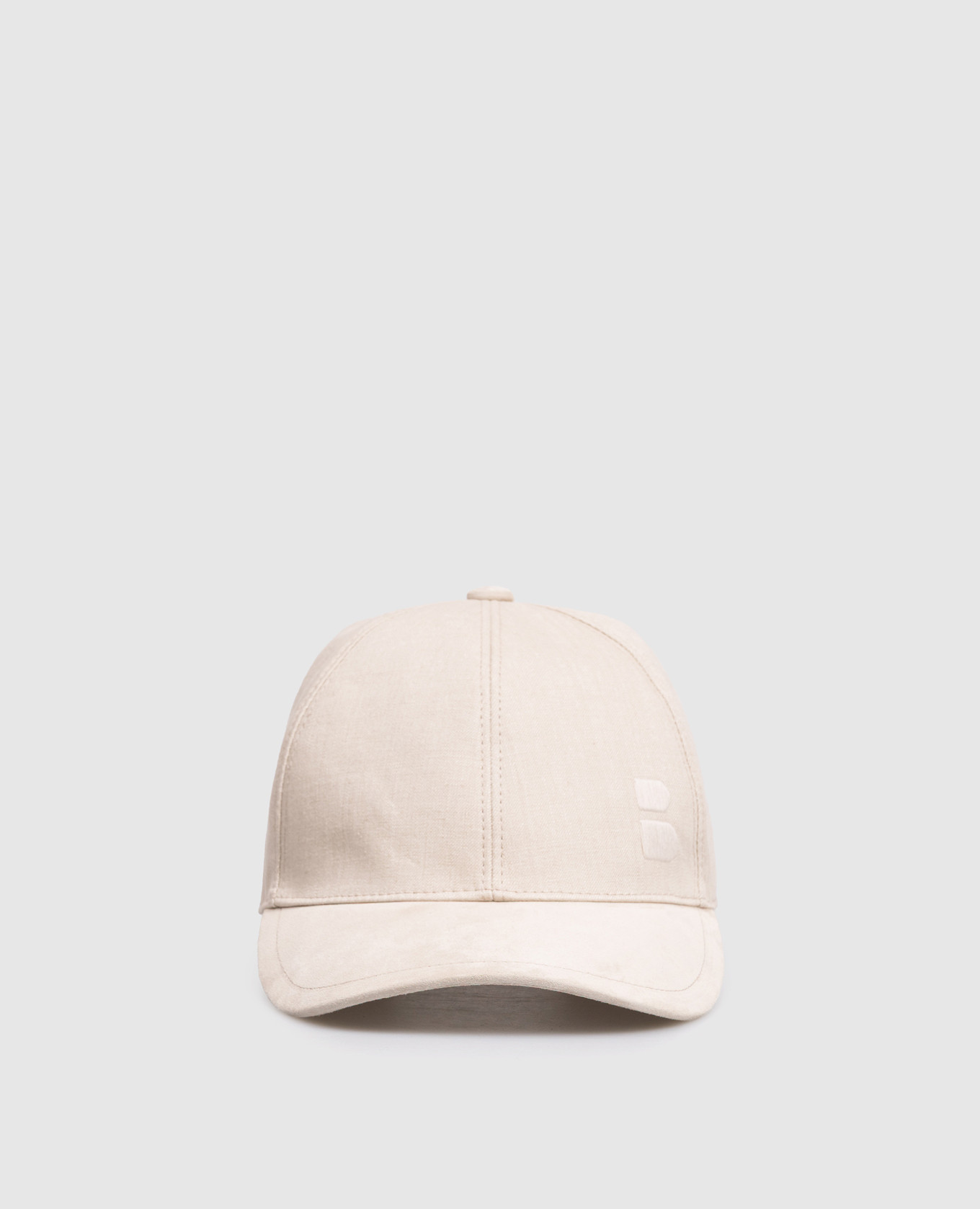 

Beige combination cap with emblem Brett Johnson