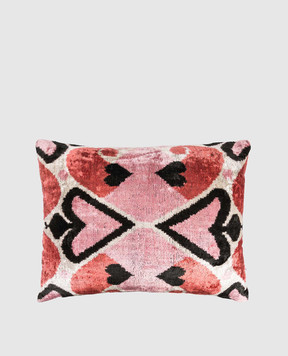 Les Ottomans Pink printed silk decorative pillow V30840X50D
