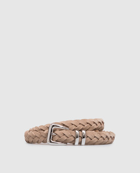 Brunello Cucinelli Beige suede belt MAURP253