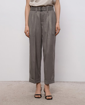 Brunello Cucinelli Gray striped wool pants MP189P8995