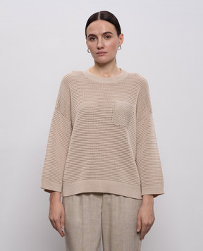 Peserico Beige jumper with monil chain A99076F059312B