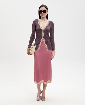 Valentino Purple cardigan with lurex and lace 8B0KA15KA8T