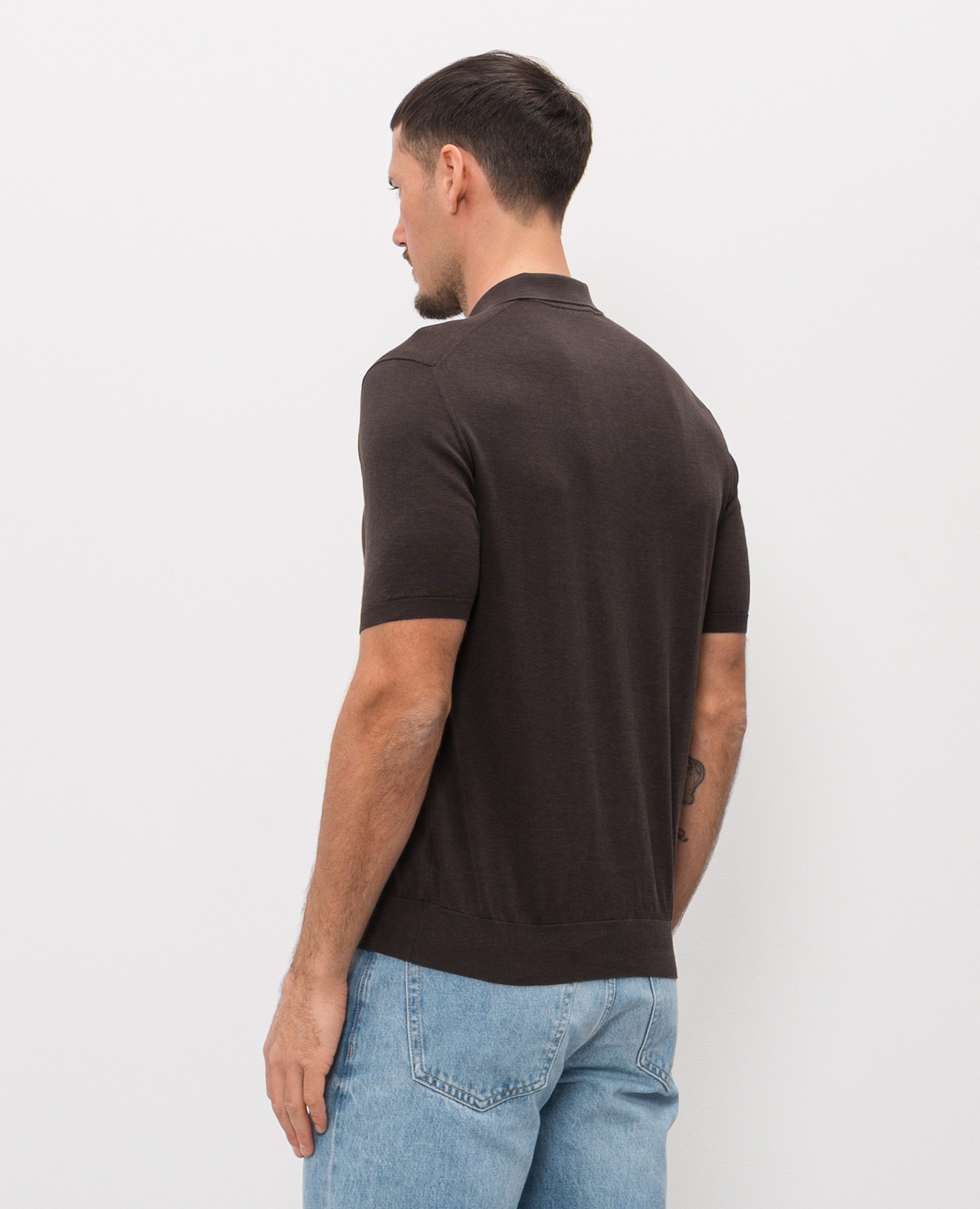 

Brown polo with silk Doriani Cashmere