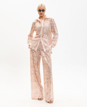 Ermanno Scervino Pink lace blouse with crystals D482K725CTUEO
