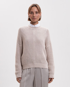 Peserico Beige openwork sweater with alpaca wool A99222F07A9336