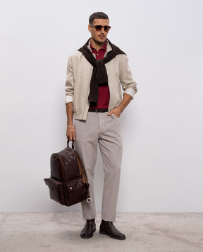 Brunello Cucinelli Burgundy polo M29800125