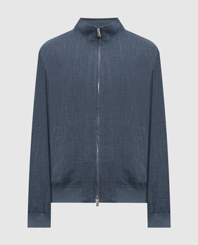 Enrico Mandelli Blue jacket made of wool, silk and linen 3T501A6020