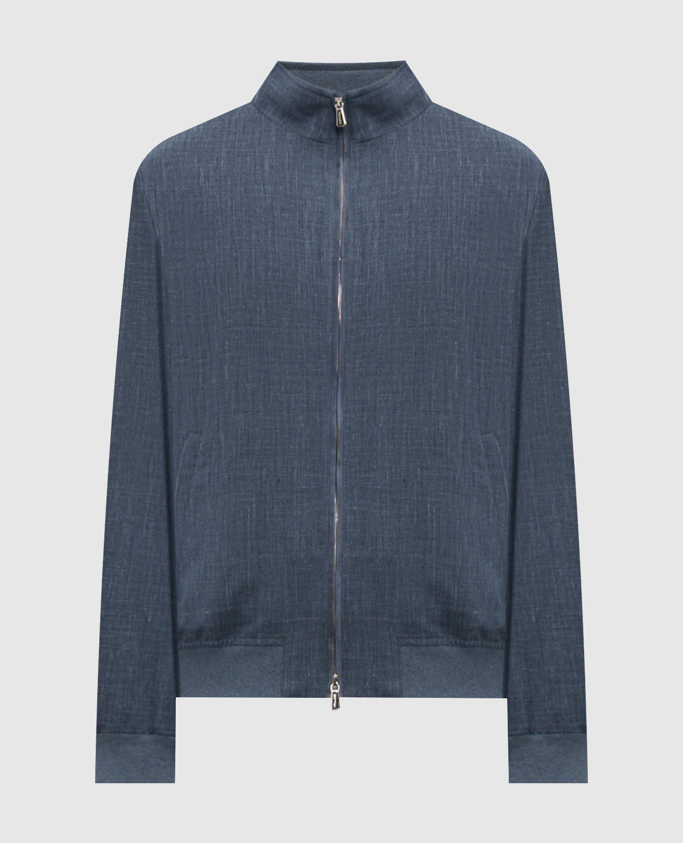 Blue jacket made of wool, silk and linen