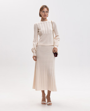 Twinset Beige jumper with openwork pattern 262TP3124