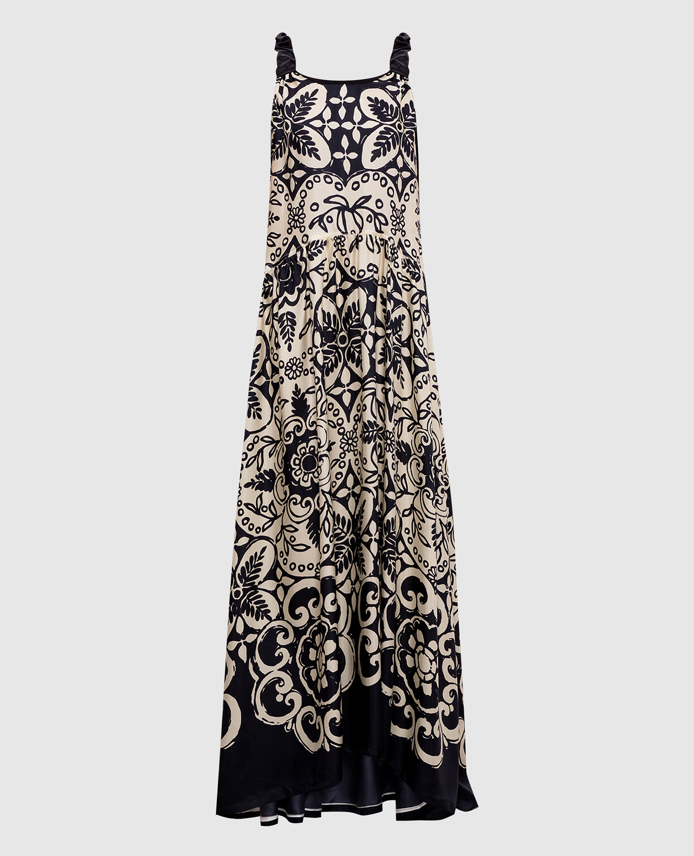 

Beige printed silk maxi dress Maurizio