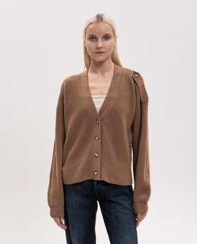 Dondup Brown wool cardigan DT455M00988D002