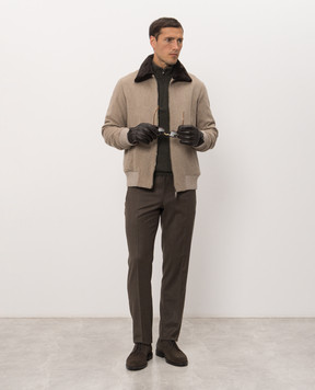 Bertolo Cashmere Brown wool and cashmere pants 000350001391