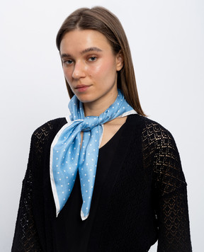 Agnona Blue polka dot silk scarf AS1105S4059