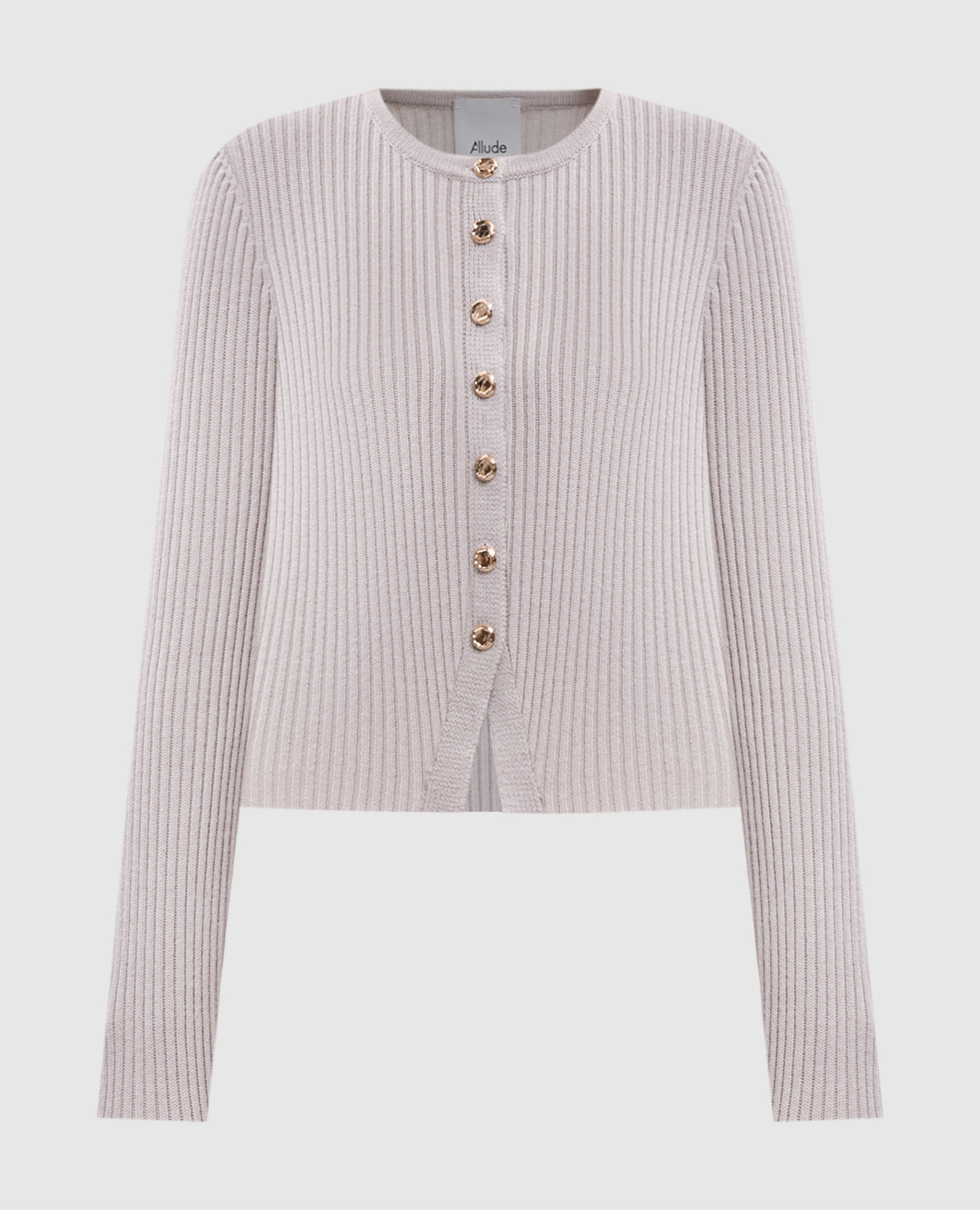 Beige wool and cashmere cardigan