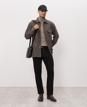 Stefano Ricci Brown wool and cashmere shirt SP008467WCEA2V
