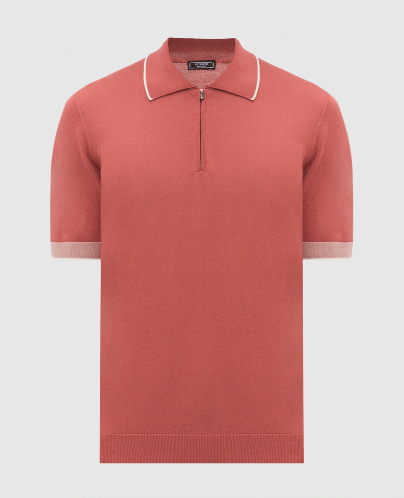 

Terracotta polo with zipper Peserico, Red