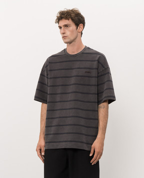 Juun.j Gray striped T-shirt JC6742P203