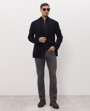 Stefano Ricci Blue blazer made of wool, cashmere and silk M1RSDB23T0WCK02V