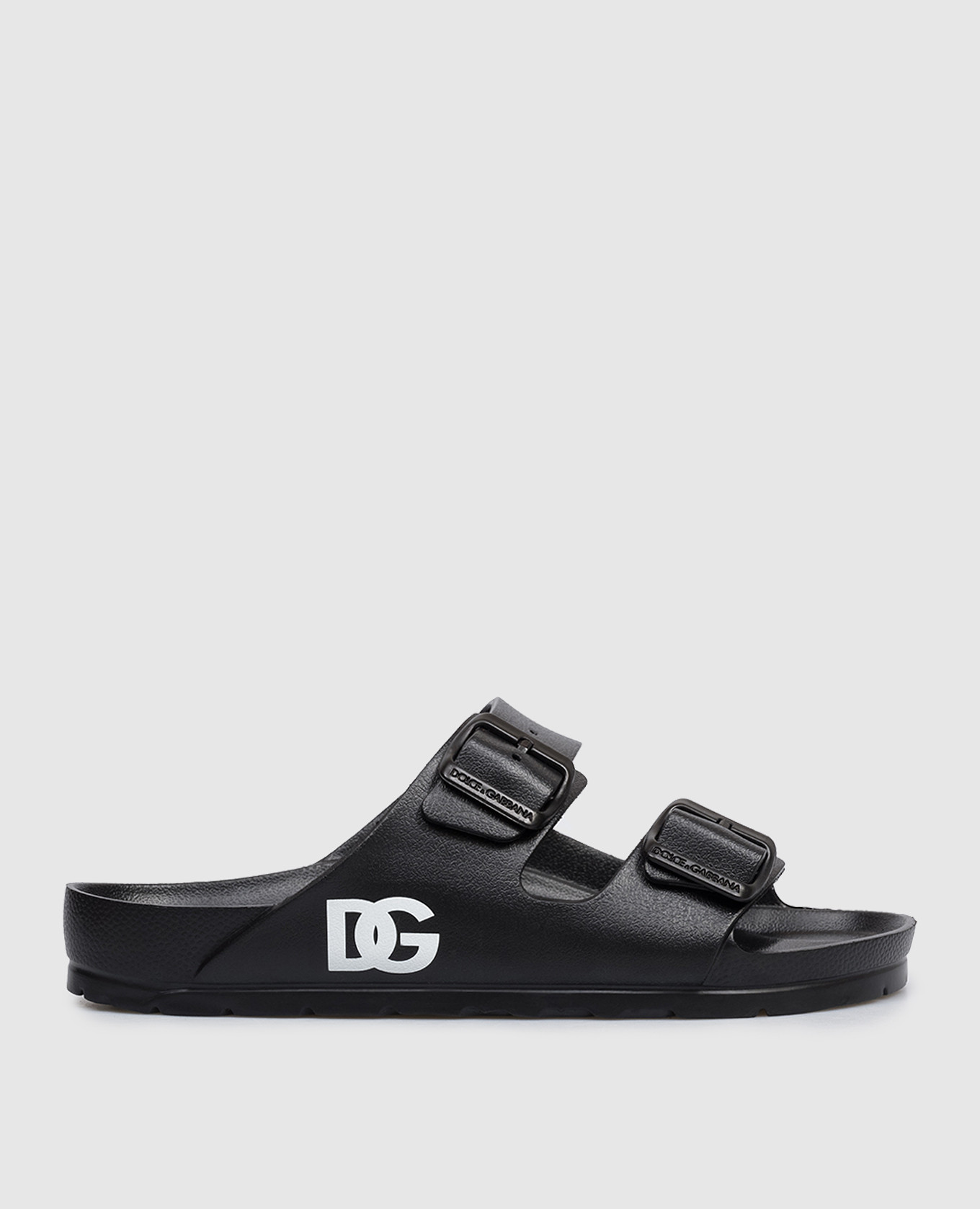 Children's black flip-flops with DG logo monogram
