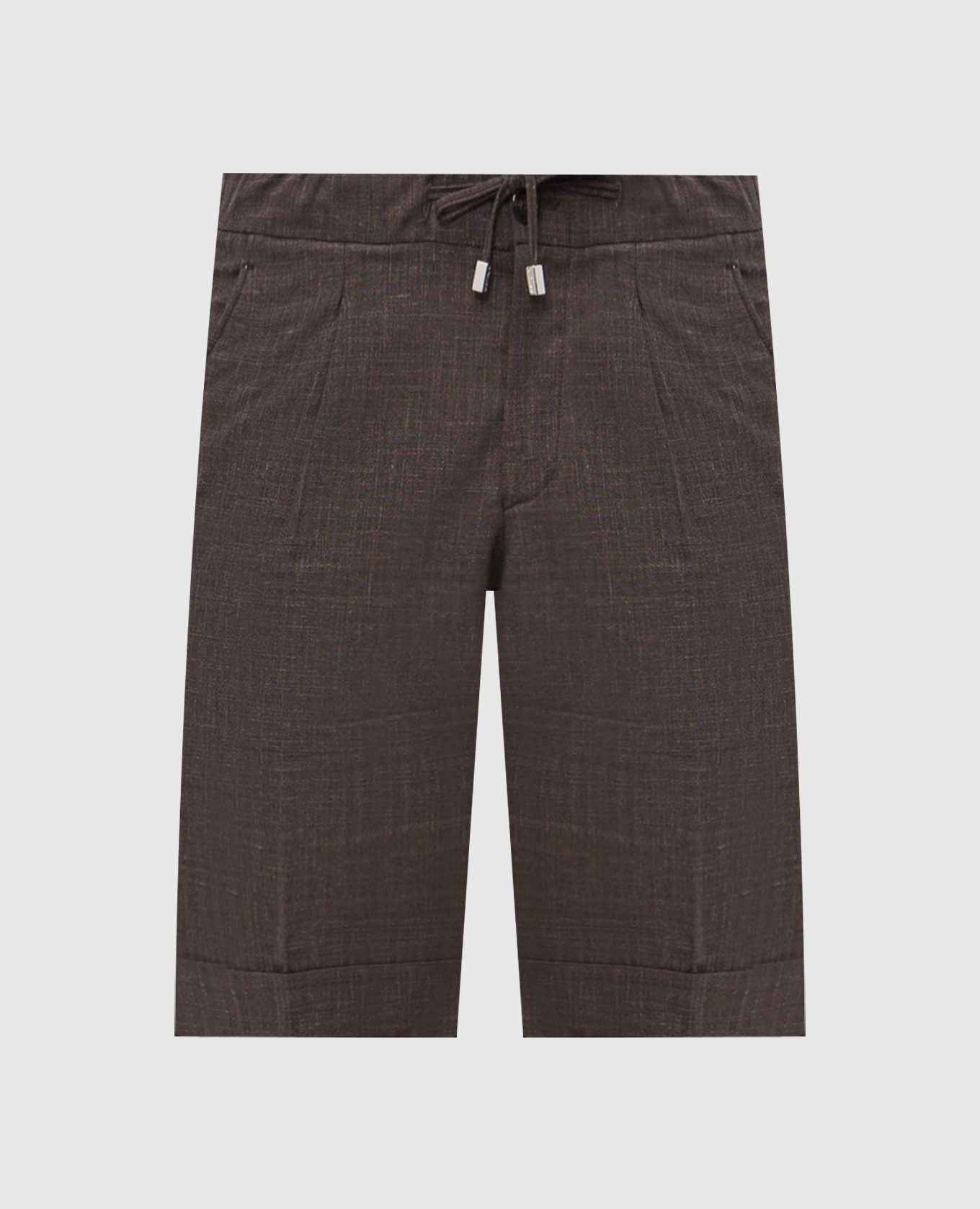 

Brown shorts made of wool, silk and linen Enrico Mandelli